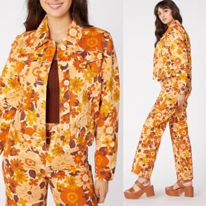 PRINCESS HIGHWAY Twiggy Sunset Floral Jacket (US 6) & Flare Leg Pant (US 8) Set